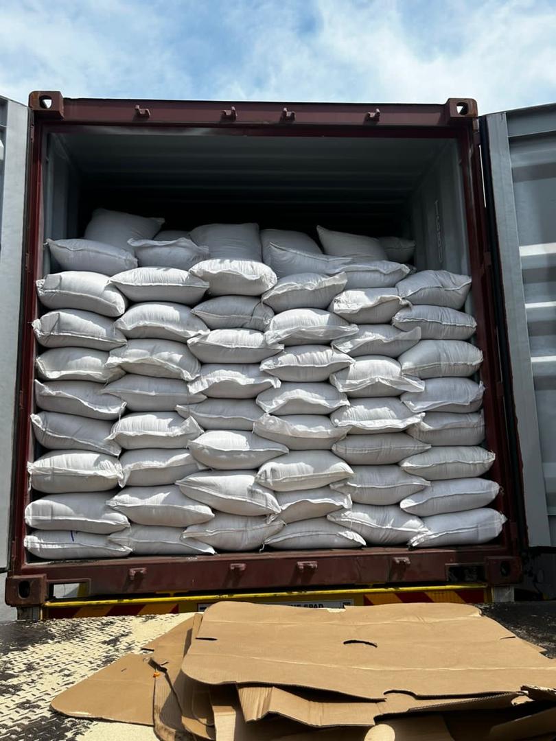 Shipping Container Interior With Sacks