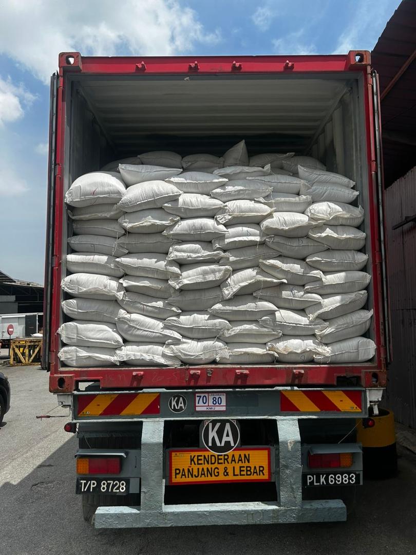 Shipping Container With Sacks